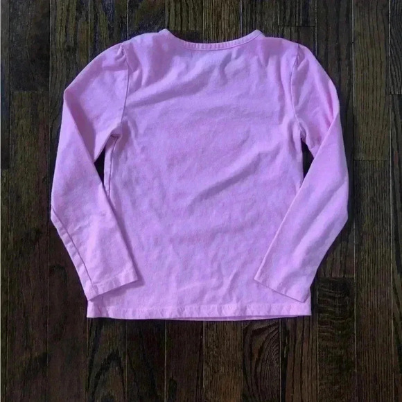 BCBGirls 6 Shimmery Multi-Colored Heart Pink Long-Sleeve Cotton Blouse - Picture 6 of 6